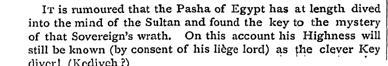 It is rumoured that the Pasha of Egypt h...