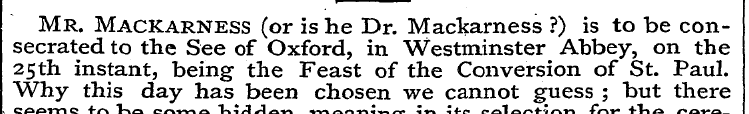 secrated Mr. Mackarness to the See of ( ...