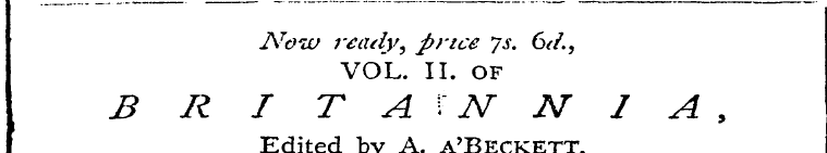 Noio ready, price ys. 6d., VOL. II. of B...