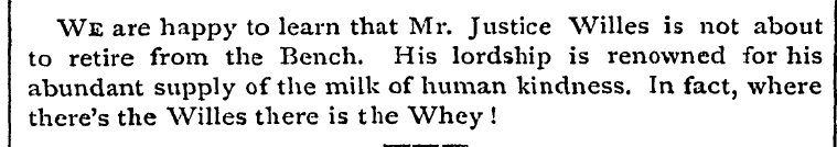 We are happy to learn that Mr. Justice W...