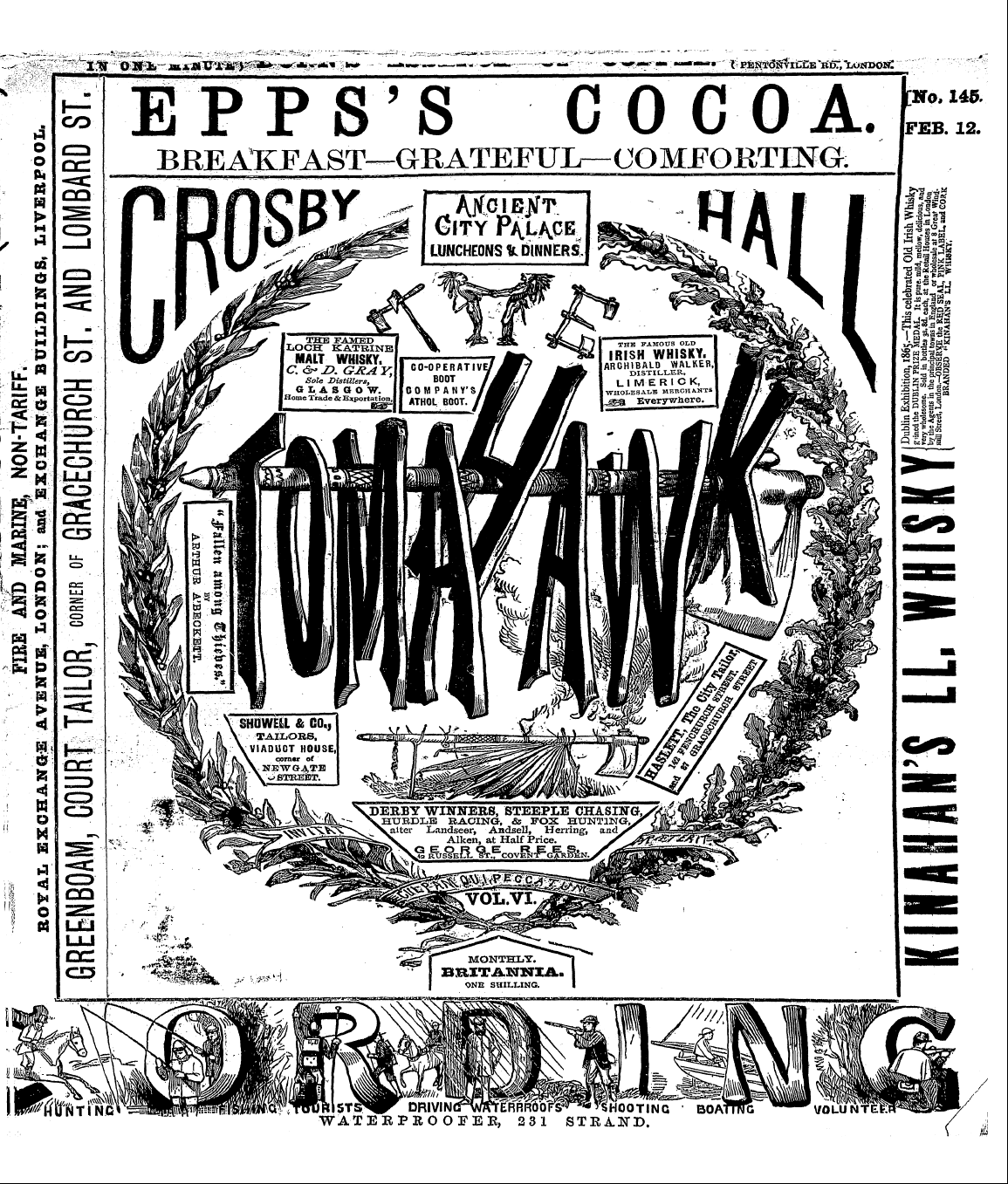 Tomahawk (1867-1870): jS F Y, 1st edition - Jslepps Epps''S S Cocoa Cocoa, . Brea Brea'!Kfast Keast— —Qratefuii Grateful— —Comforting Oomeorti^G. J