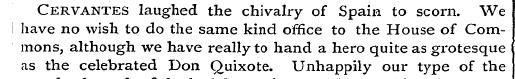 Cervantes laughed the chivalry of Spain ...