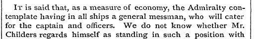 It is said that, as a measure of economy...