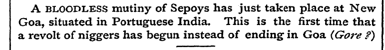 A bloodless mutiny of Sepoys has just ta...