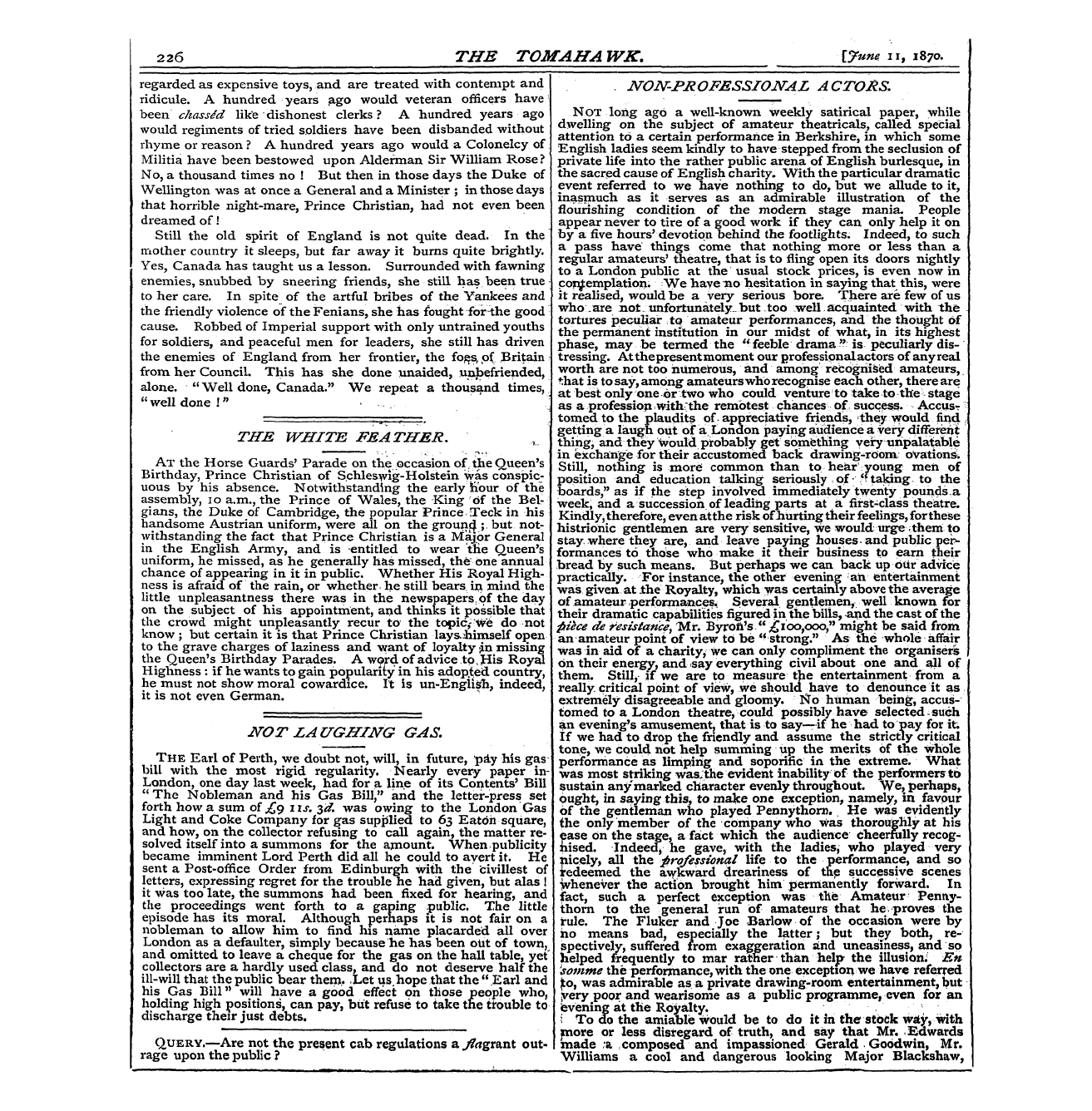 Tomahawk (1867-1870): jS F Y, 1st edition - The, White Feather.