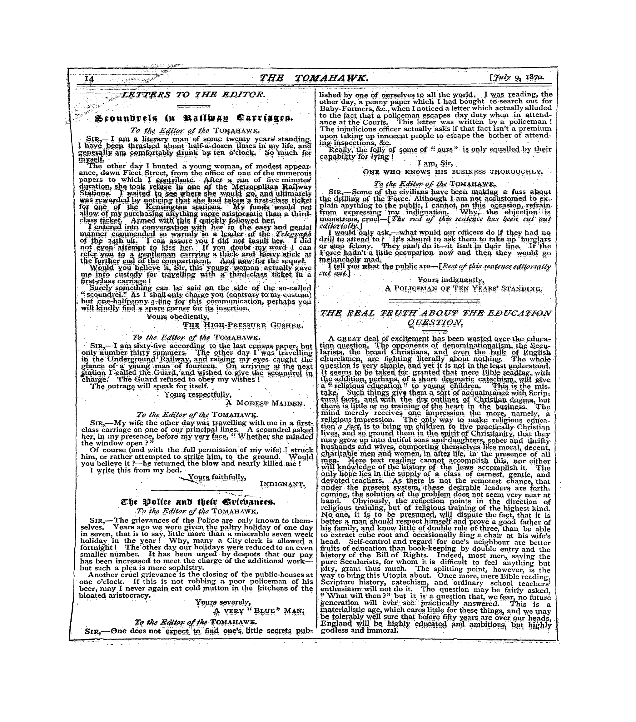 Tomahawk (1867-1870): jS F Y, 1st edition: 12