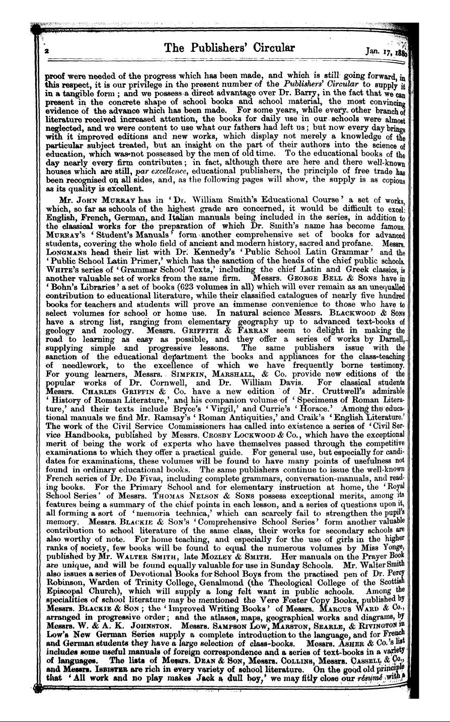 Publishers’ Circular (1880-1890): jS F Y, 1st edition - Gg Msto |^?* Eloquent T Til© Roc Wnioh ^...