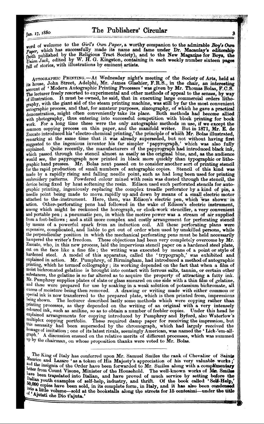 Publishers’ Circular (1880-1890): jS F Y, 1st edition - ^*7"*"""*"T^^ „____________ 1 . . -- ^ Y...