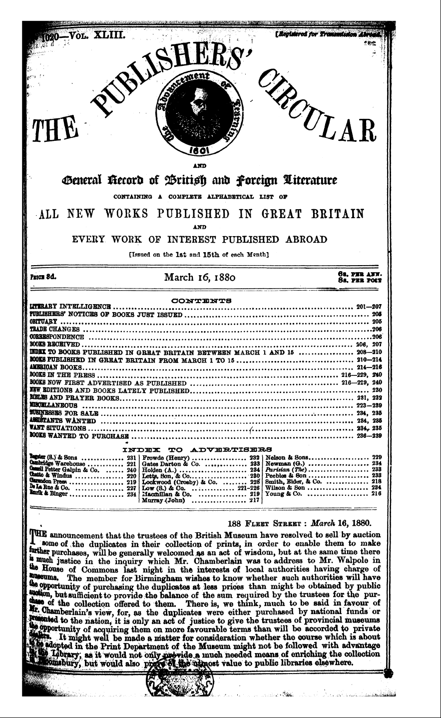 Publishers’ Circular (1880-1890)