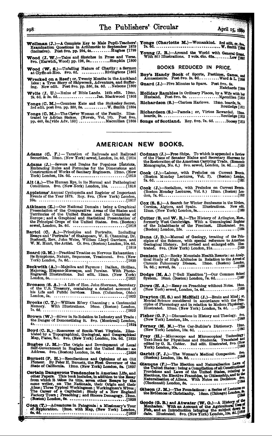 Publishers’ Circular (1880-1890): jS F Y, 1st edition - I*"" : : ' ¦¦¦ ¦"' ': ' • :- *-"*Mm 1298...