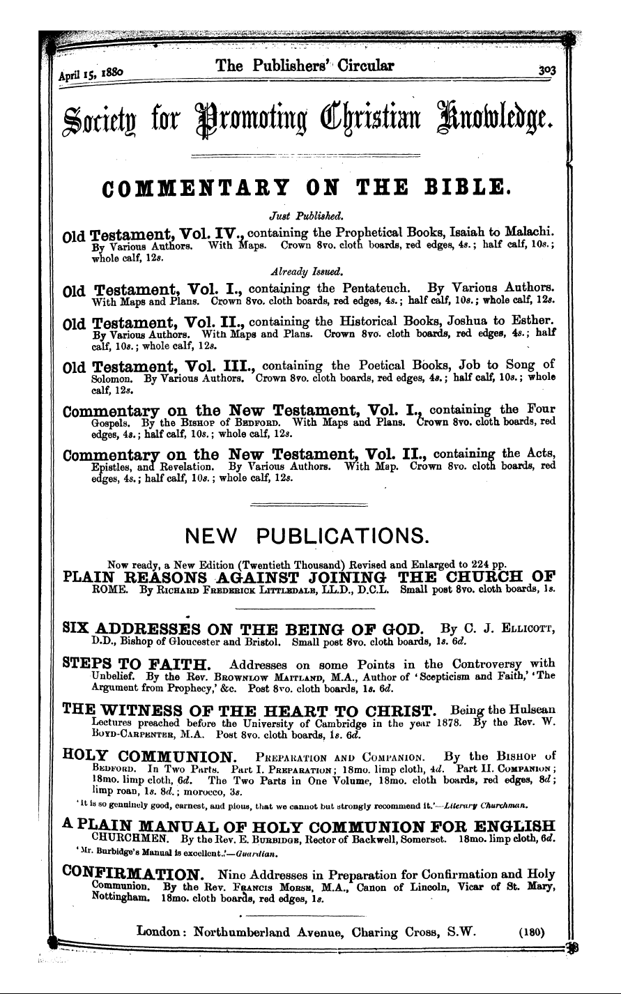 Publishers’ Circular (1880-1890): jS F Y, 1st edition - Ad02301