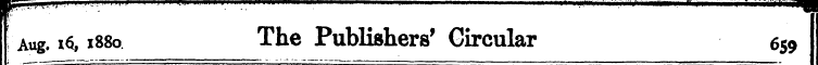 ; Aug. i6,1880 The Publishers' Circular ...