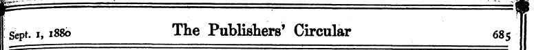 Sept. i, 1880 The Publishers' Circular 6...