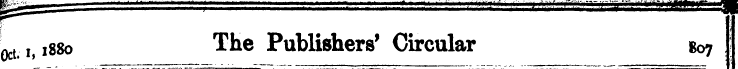 ¦ ^.,,1880 The Publishers' Circular 807 ...