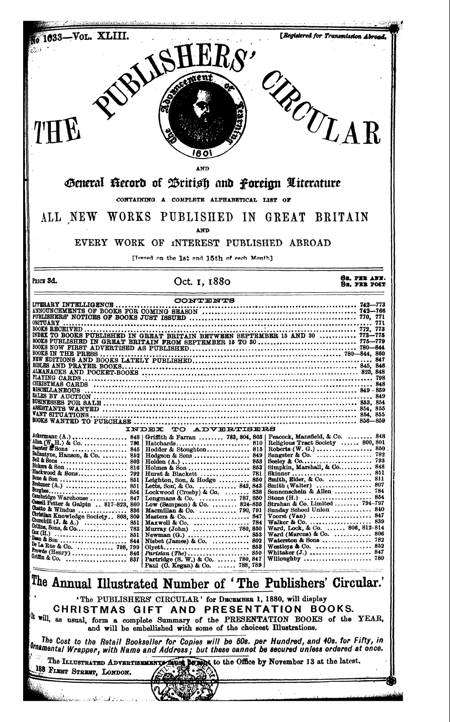 Publishers’ Circular (1880-1890)