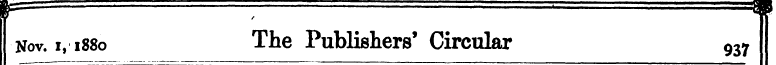 Nov. i, 1880 The Publishers' Circular 93...