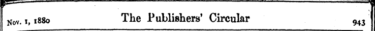 Nov. i, 1880 The Publishers' Circular 94...