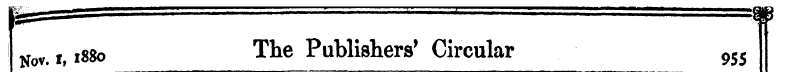 Nov. i, 1880 The Publishers' Circular 9S...