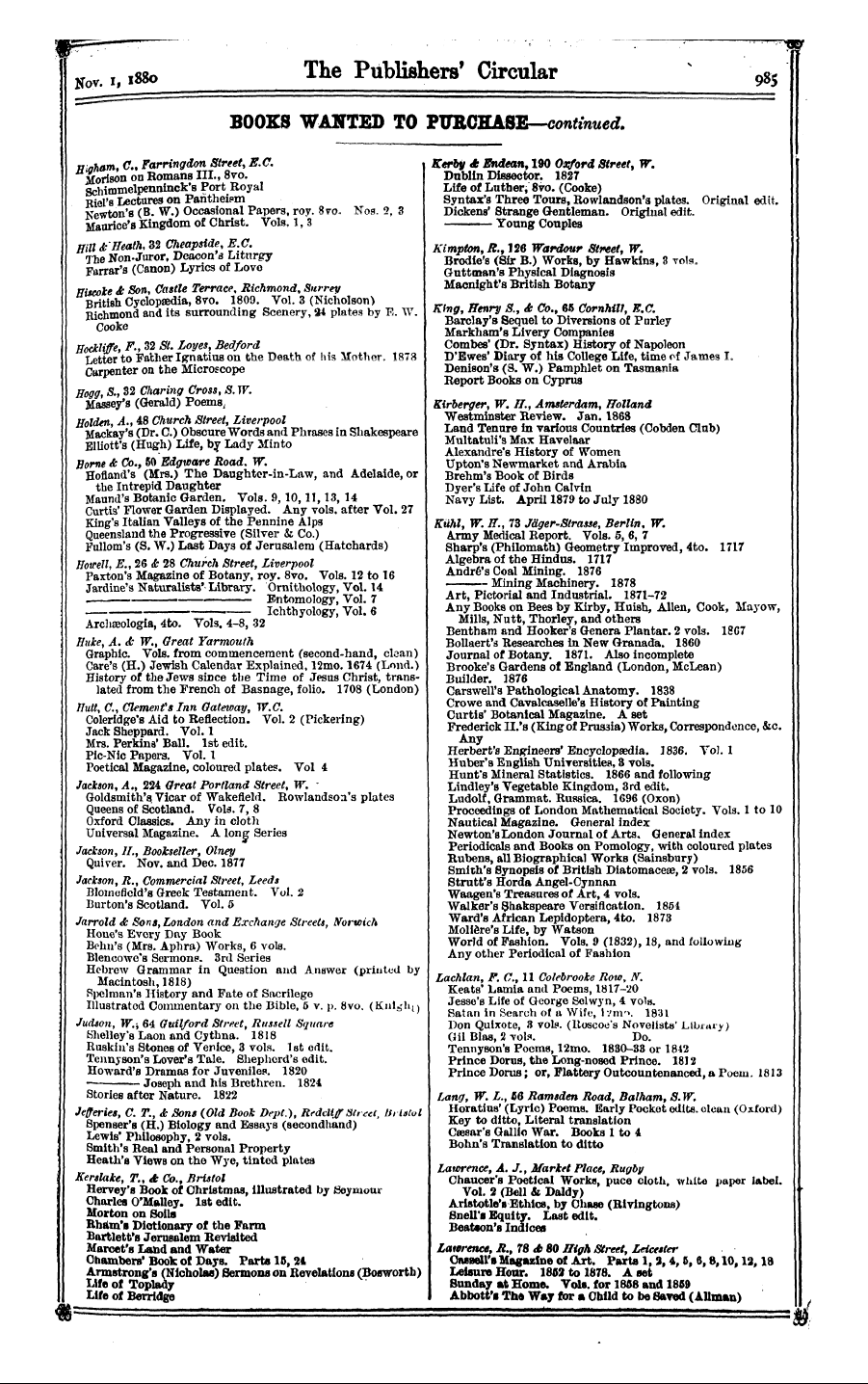 Publishers’ Circular (1880-1890): jS F Y, 1st edition: 77