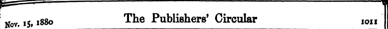 ps- ; Nor. is, 1880 The Publishers' Circ...