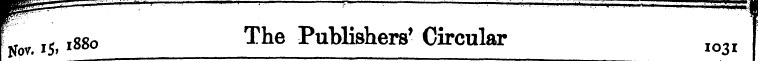 Q. IS , 1880 The Publishers' Circular IO...