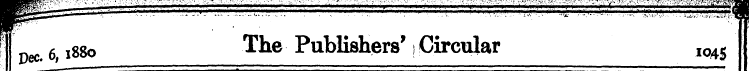 f pec. 6,1880 The Publishers' Circular I...