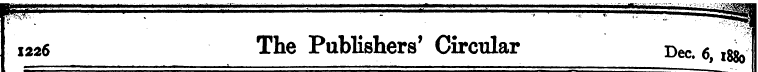 ' ¦ ' 1226 The _ Publishers' Circular . ...