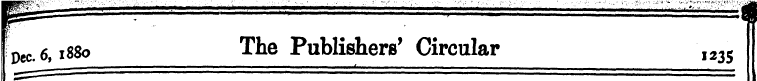 I pa. 6,1880 The Publishers' Circular , ...