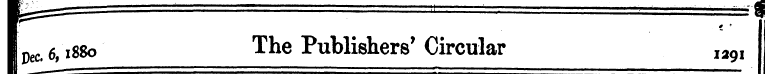 | pec.6,i88o The Publishers'Circular I29...