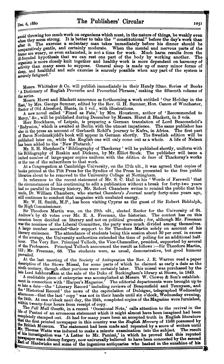 Publishers’ Circular (1880-1890): jS F Y, 1st edition - Well The -Deserved Death Eulog Of The Ie...