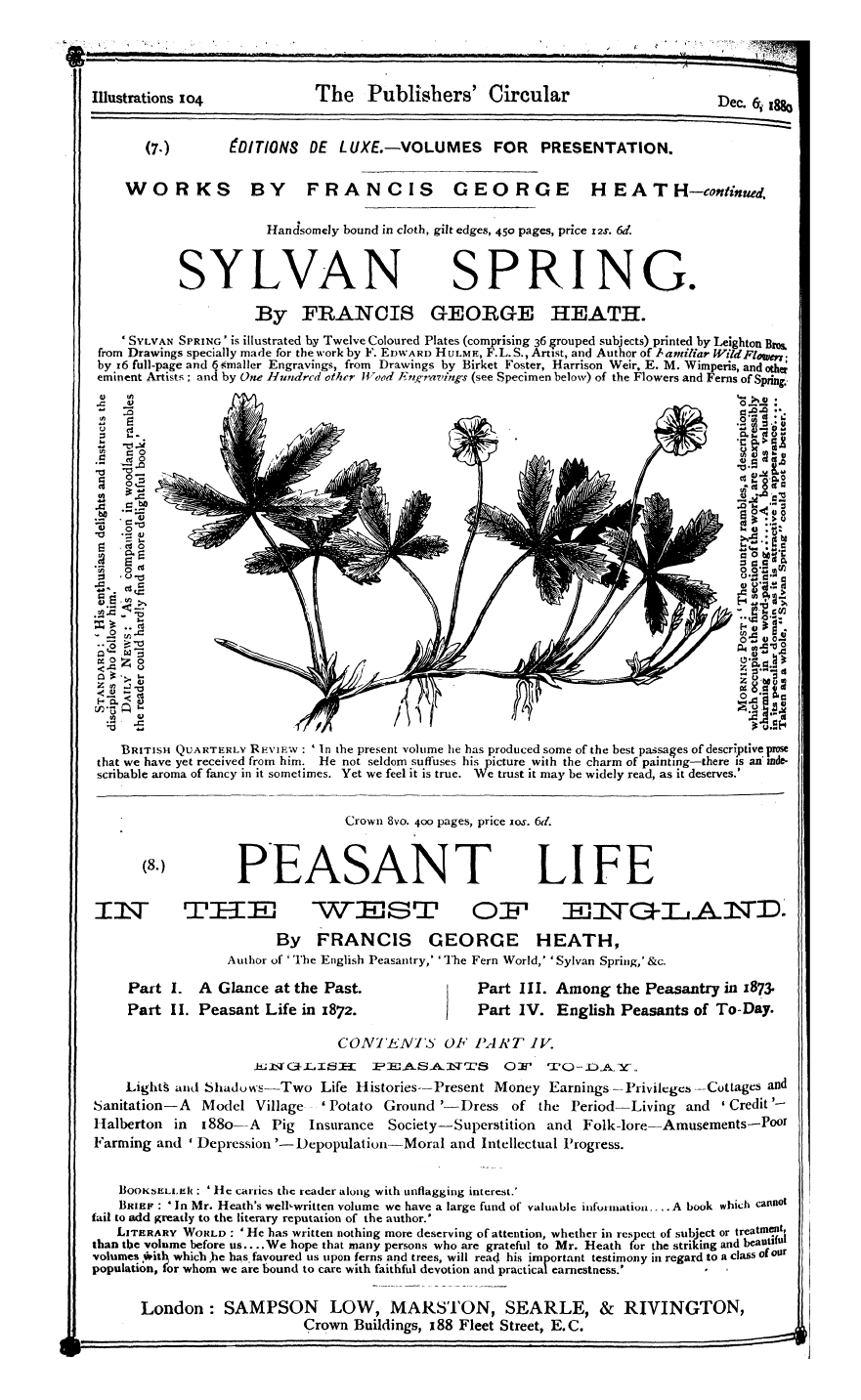 Publishers’ Circular (1880-1890): jS F Y, 1st edition: 154