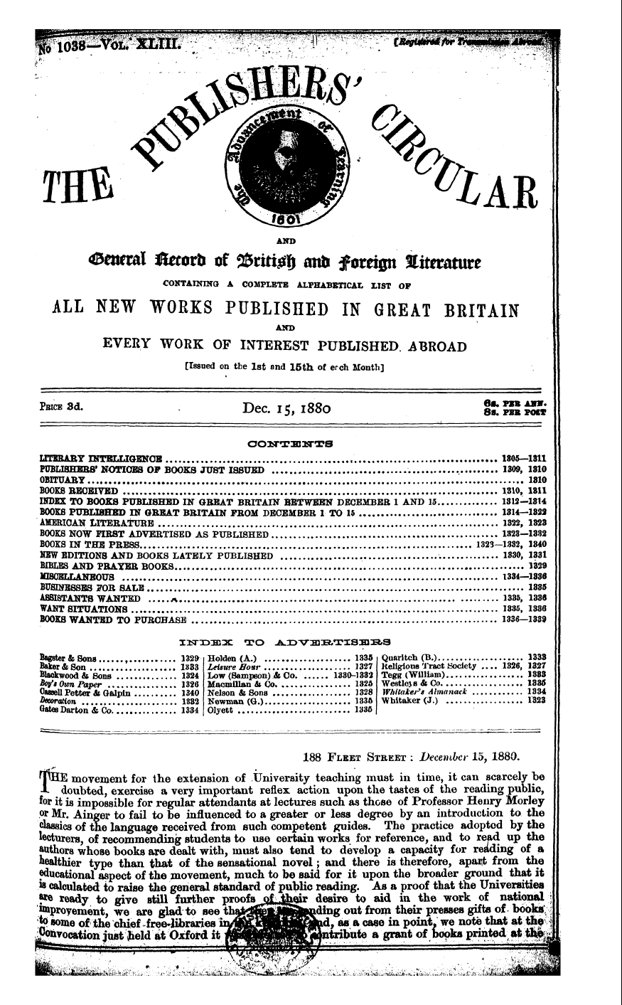 Publishers’ Circular (1880-1890)