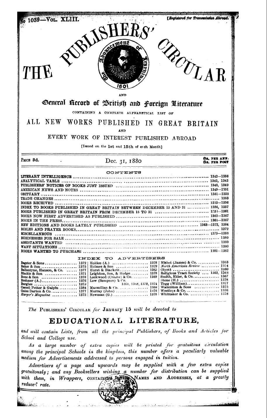 Publishers’ Circular (1880-1890)