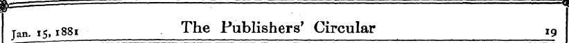 Jan. 15,1881 The Publishers' Circular i ...