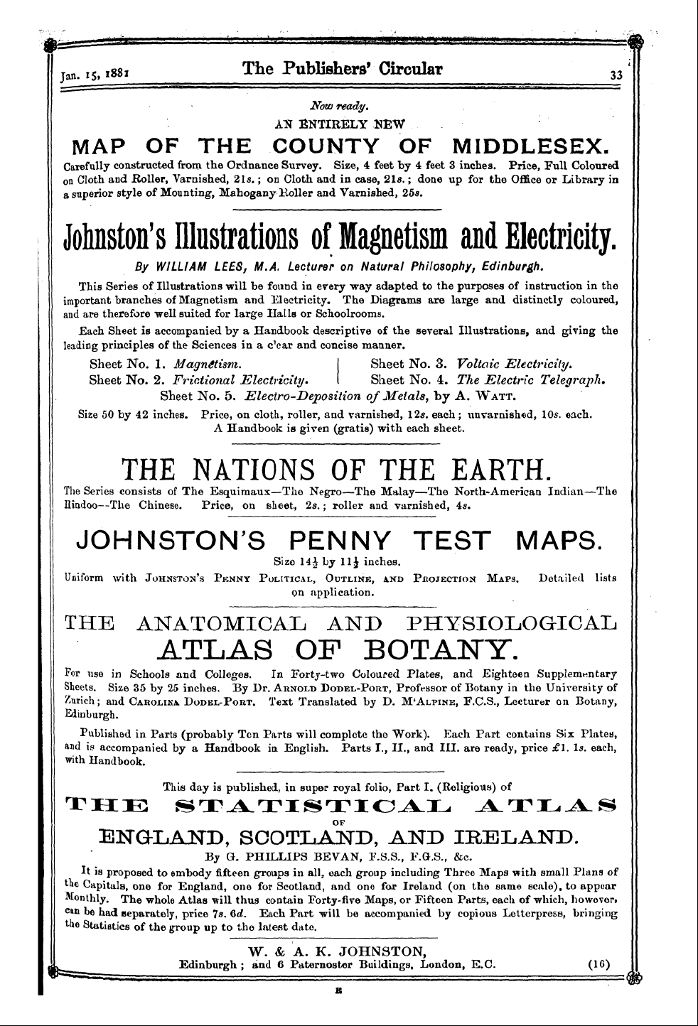 Publishers’ Circular (1880-1890): jS F Y, 1st edition: 33