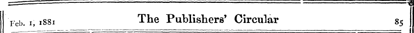 Feb. i, 1881 The Publishers' Circular 8 ...