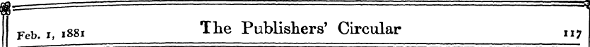 Feb. i, 1881 The Publishers' Circular II...