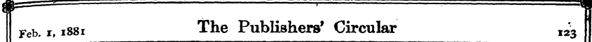 Feb. i, 1881 The Publishers 1 Circular T...