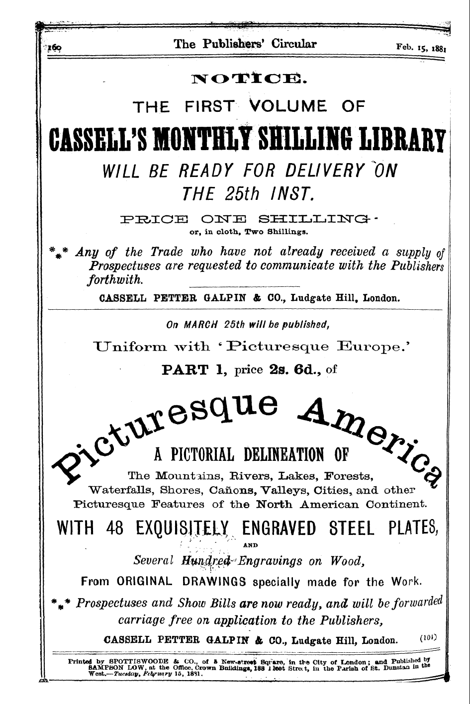 Publishers’ Circular (1880-1890): jS F Y, 1st edition - Ad03602