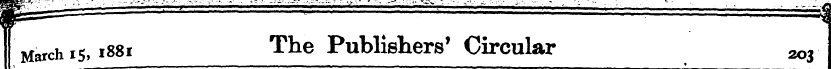 March 15,1881 - The ¦ -- ¦ - Publishers ...