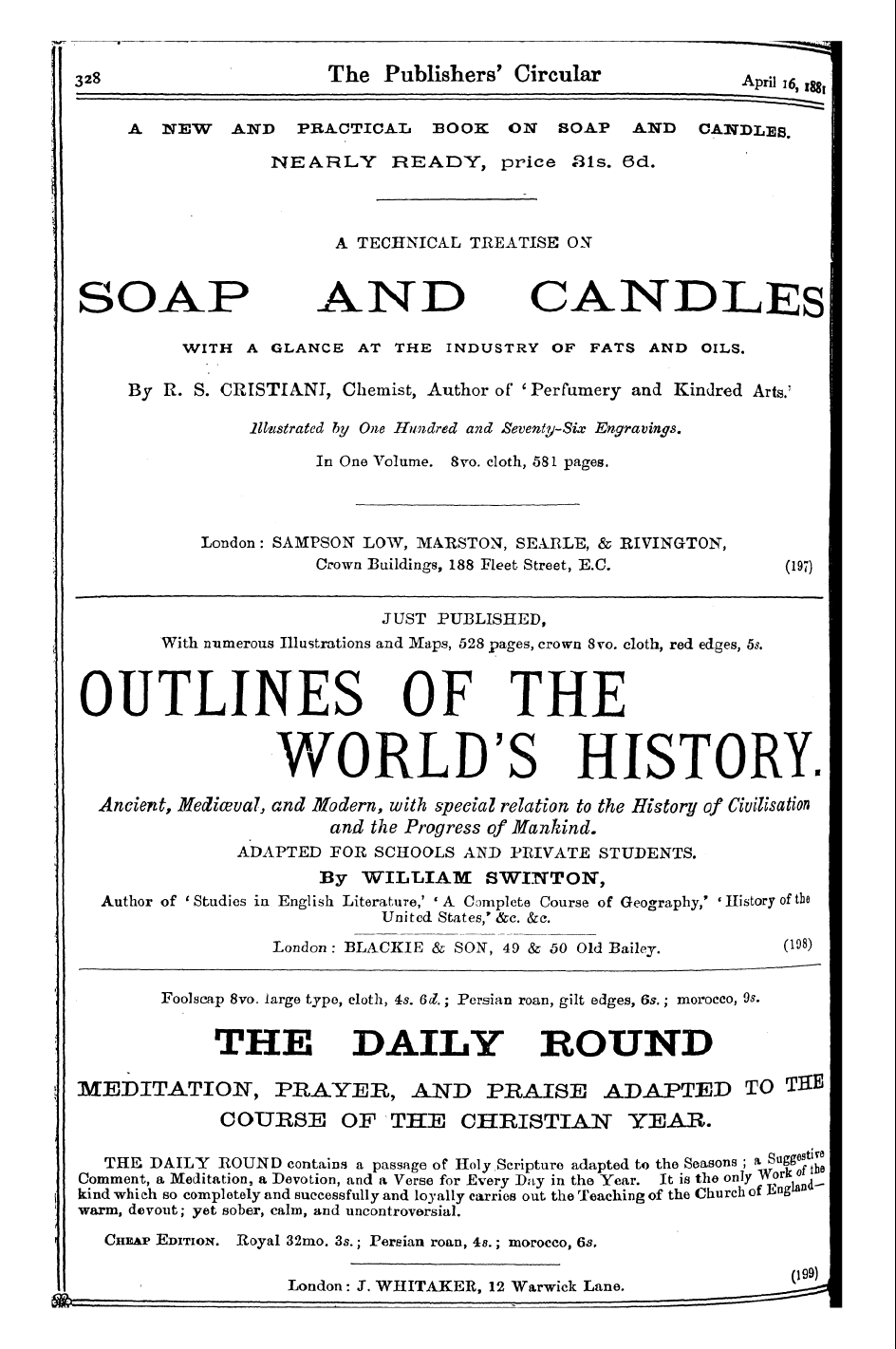 Publishers’ Circular (1880-1890): jS F Y, 1st edition: 28