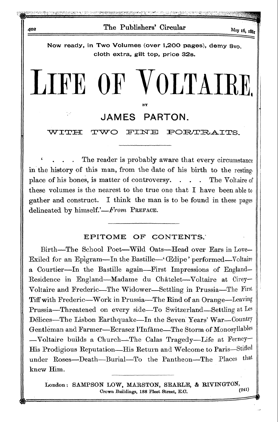Publishers’ Circular (1880-1890): jS F Y, 1st edition: 18