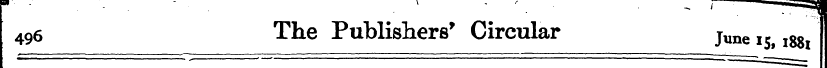 ' ¦ —'——TM r . - ' 496 The Publishers' C...