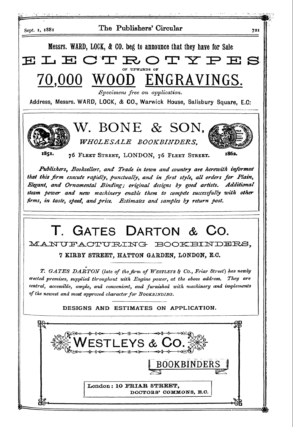 Publishers’ Circular (1880-1890): jS F Y, 1st edition - Ad03304