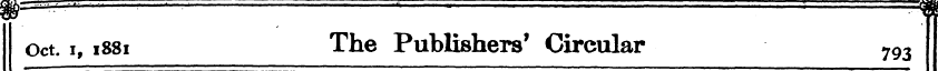 Oct. i, 1881 The Publishers 1 Circular 7...