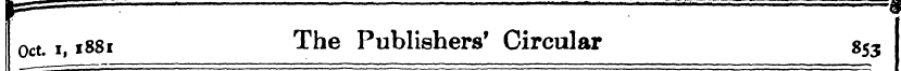 Oct. I( ,881 The Publishers 1 Circular 8...