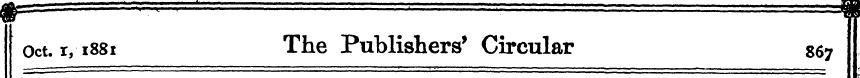 t~ II ¦ ¦ Oct. r, 1881 The Publishers' C...