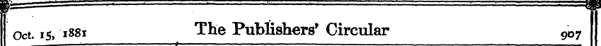 oct 15, 1881 The Publishers' Circular 90...