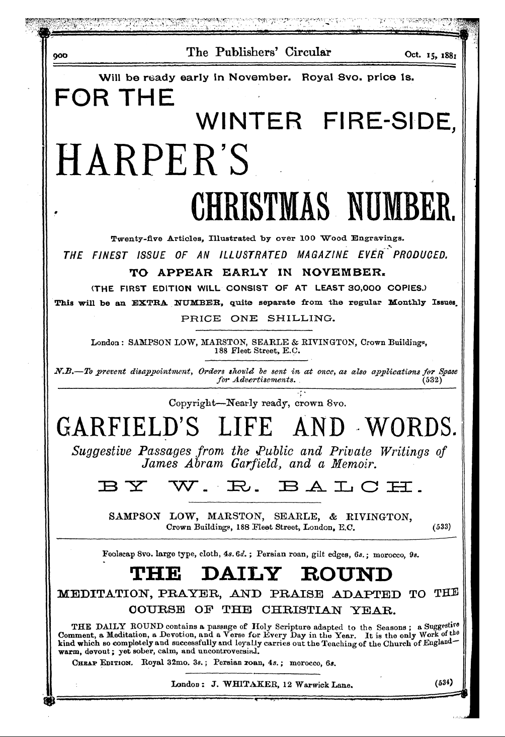 Publishers’ Circular (1880-1890): jS F Y, 1st edition: 28