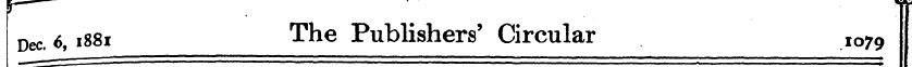 DeCt 6,1881 The Publishers' Circular Io7...